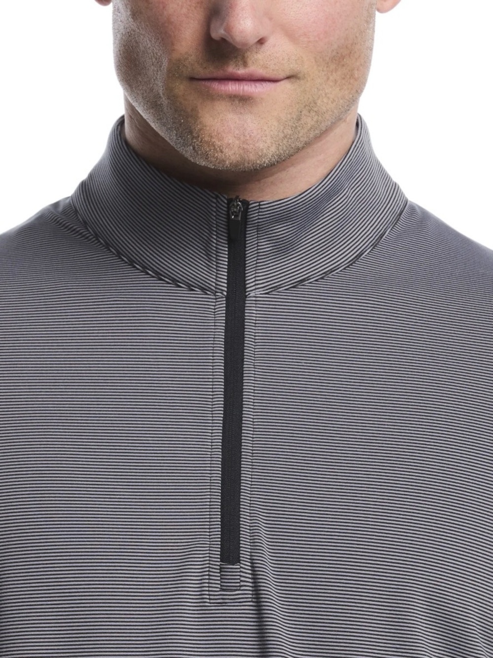 Hogan Men's Gray Quarter-Zip Sweater Pinstripe S 28/30 - Picture 4 of 4